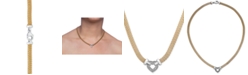 Macy's Diamond Heart Necklace in 14k Gold Vermeil and Sterling Silver (1/8 ct. t.w.)